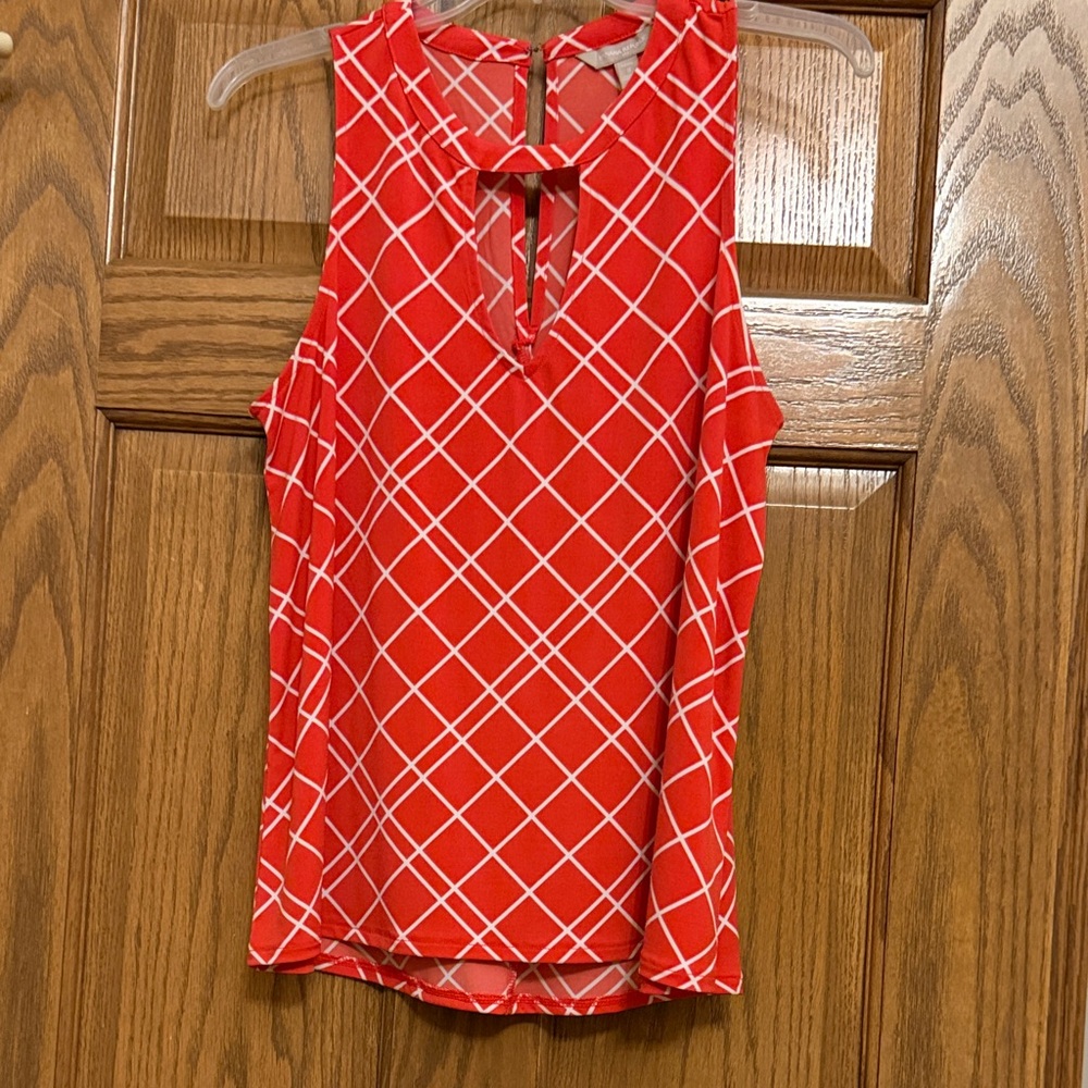 Banana Republic Orange/White Sleeveless Women's Top. Size Small